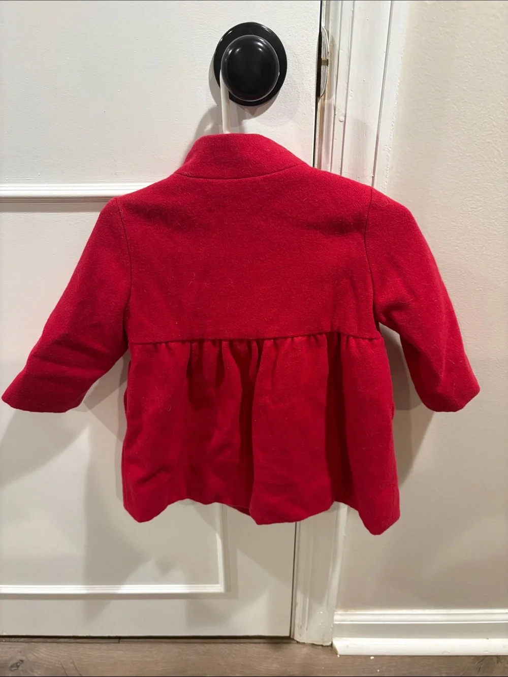 GAP Girls Red Bow-Front Pea Coat